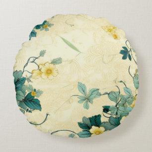 Cojín Redondo Patrón floral vintage (4)