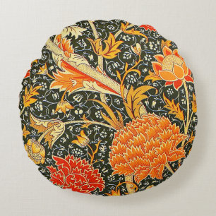Cojín Redondo Patrón floral vintage de William Morris Cray