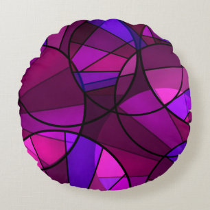 Cojín Redondo Patrón geométrico abstracto