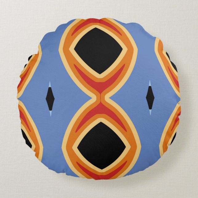 Cojín Redondo Patrón geométrico abstracto.abstracto, fondo, m (Anverso)