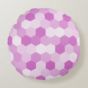 Cojín Redondo Patrón Geométrico Hexagonal Mauve moderno