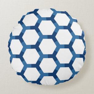 Cojín Redondo Patrón geométrico hexagonal moderno