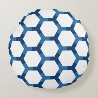Cojín Redondo Patrón geométrico hexagonal moderno