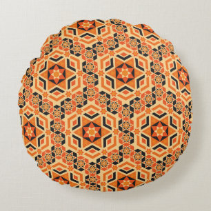 Cojín Redondo Patrón geométrico italiano del suelo, mosaico vint