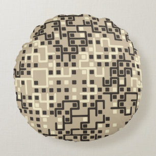 Cojín Redondo Patrón geométrico sin soldadura con elementos de c