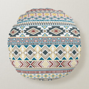 Cojín Redondo Patrón indio azteca americano motivos étnicos trib