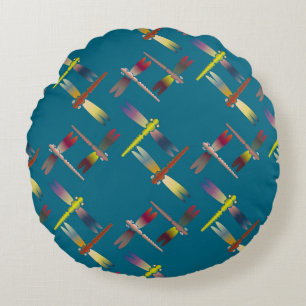 Cojín Redondo Patrón ininterrumpido de color decorativo con un a