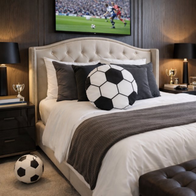 Cojín Redondo Patrón Inspirado en Balón de Fútbol Impresión Geom (Subido por el creador)