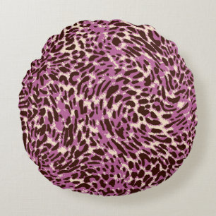 Cojín Redondo Patrón leopardo, impresión leopardo, impresión ani