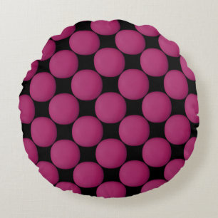 Cojín Redondo Patrón magenta elegante