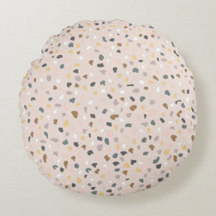 Cojín Redondo Patrón moderno Terrazzo Neutral suave