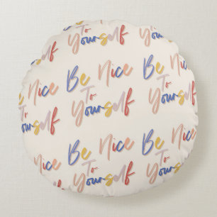 Cojín Redondo Patrón Motivacional dibujado a mano colorida