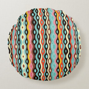 Cojín Redondo Patrón multicolor abstracto