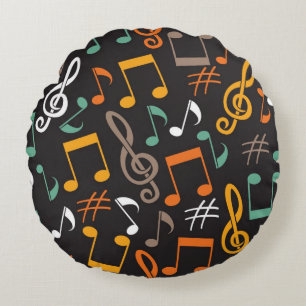 Cojín Redondo Patrón musical