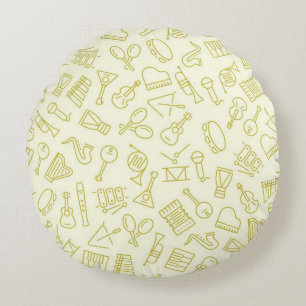 Cojín Redondo Patrón musical