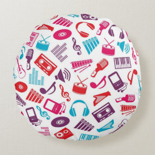 Cojín Redondo Patrón musical