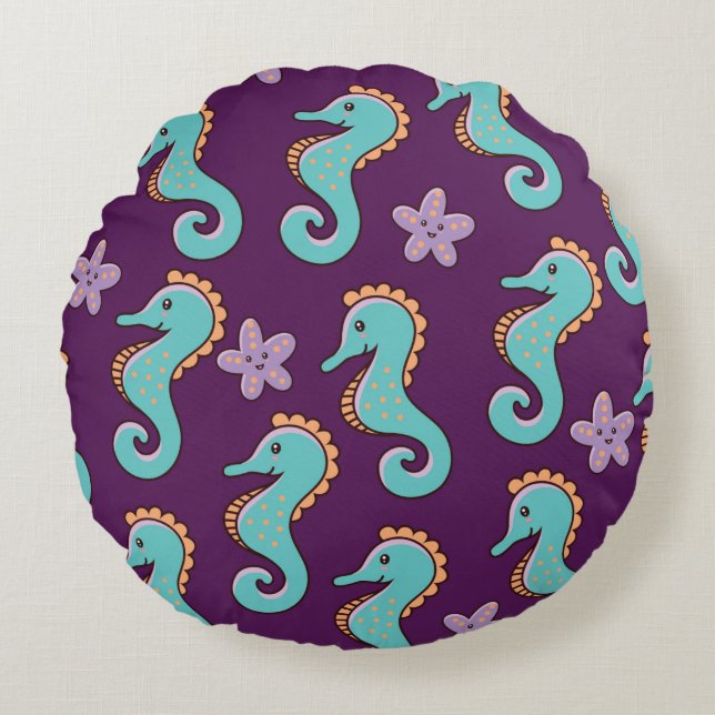 Cojín Redondo patrón náutico infantil sin soldadura con caballit (Anverso)