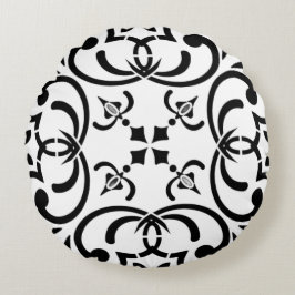 Cojín Redondo Patrón negro
