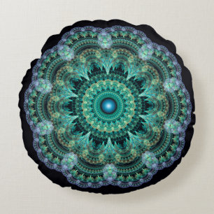 Cojín Redondo Patrón oriental fractal