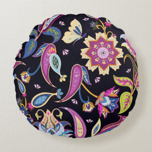 Cojín Redondo Patrón paisley de India