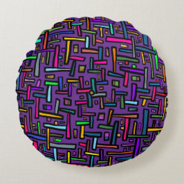 Cojín Redondo Patrón púrpura