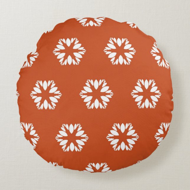Cojín Redondo Patrón Retro Estrella Explosión Decoración Boho (Anverso)