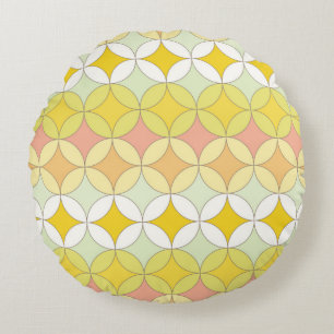 Cojín Redondo Patrón retro sin fisuras. Estilo disco. 