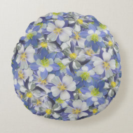 Cojín Redondo Patrón sin costura de Columbines
