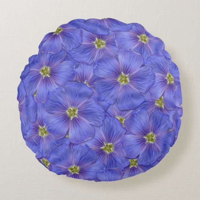 Cojín Redondo Patrón sin foco azul (Anverso)