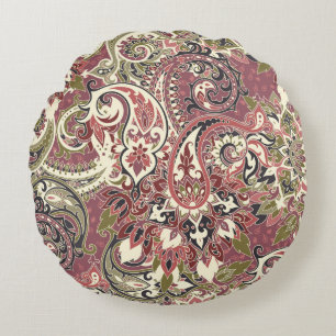 Cojín Redondo Patrón sin foco basado en los elementos tradiciona