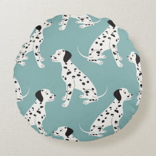 Cojín Redondo Patrón sin foco con adorable dálmata