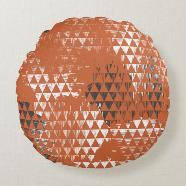 Cojín Redondo Patrón sin foco con triángulos (Anverso)