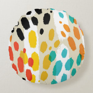 Cojín Redondo Patrón sin foco de la impresión de animales