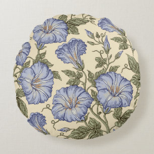 Cojín Redondo Patrón sin foco. Montaje de flores silvestres de P