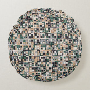 Cojín Redondo Patrón sin foco. Plazas formando un paisaje colori