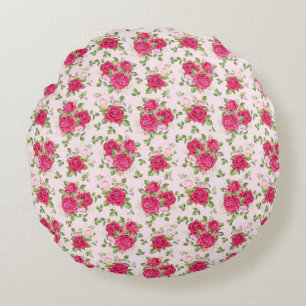 Cojín Redondo Patrón sin inconvenientes de hojas florales dibuja