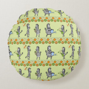 Cojín Redondo Patrón sin mar con diferentes cebras y difusas