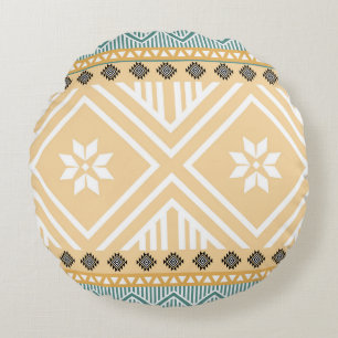 Cojín Redondo Patrón sin soldadura de tela nativa pastel, nativo