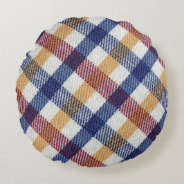 Cojín Redondo Patrón Tartán multicolor
