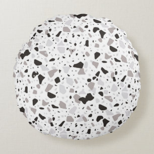 Cojín Redondo Patrón Terrazo monocromático