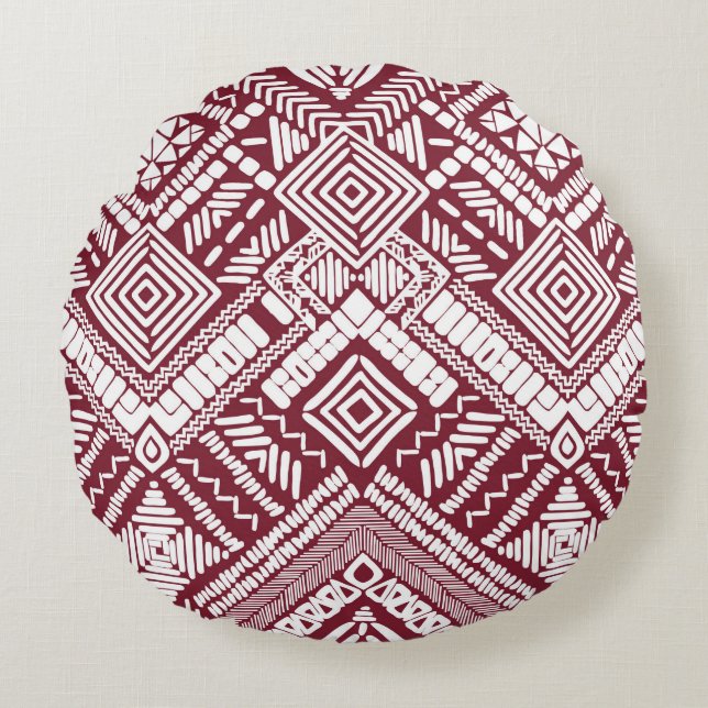 Cojín Redondo Patrón transparente azteca (Anverso)