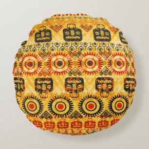 Cojín Redondo Patrón tribal sin soldadura