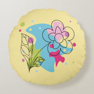 Cojín Redondo Patrón vectorial de moda de una flor de verano en