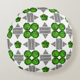 Cojín Redondo Patrón verde