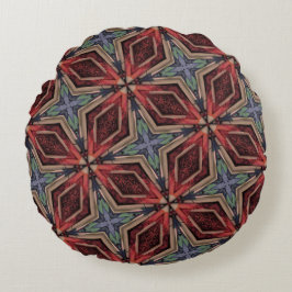 Cojín Redondo Patrones geométricos clásicos marroquíes decorativ