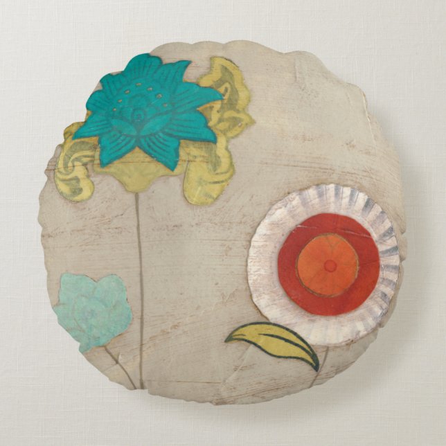 Cojín Redondo Patrones Petales I (Anverso)