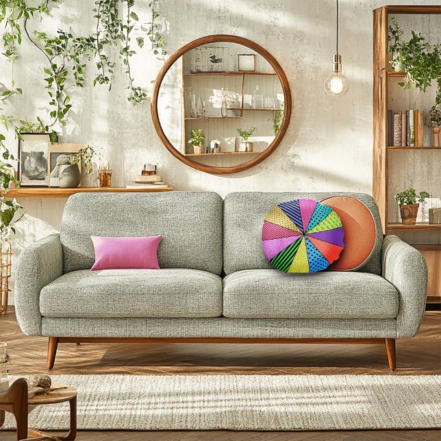 Cojín Redondo Patrulla de arte pop retro (Subido por el creador)