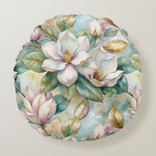 Cojín Redondo Pattern Elegant Magnolias