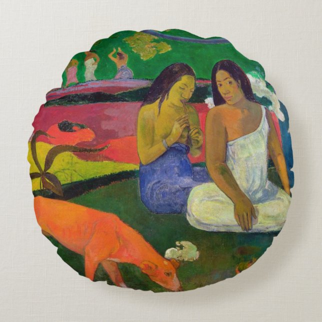 Cojín Redondo Paul Gauguin el | Arearea (el perro rojo), 1892 (Anverso)