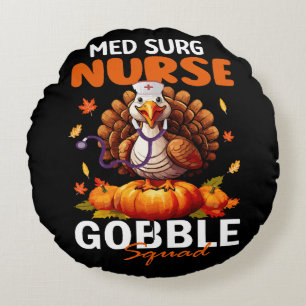 Cojín Redondo Pavo de enfermera coincidente MED SURG Gobble Squa